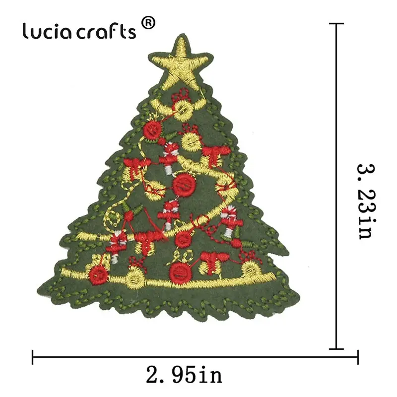 Lucia ремесла Рождественский стиль вышитые патчи для одежды Железная аппликация нашивка эмблема на ткани DIY аксессуары L0507