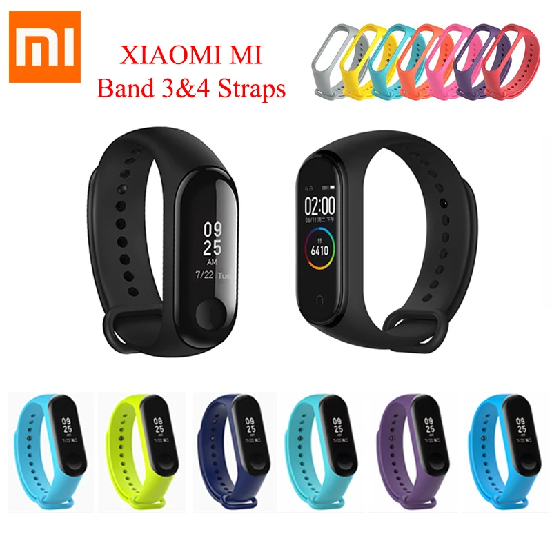 Силиконовый браслет Miband 3 и 4 для оригинального браслета Xiaomi Mi Band 3/4 Band3 ремешок