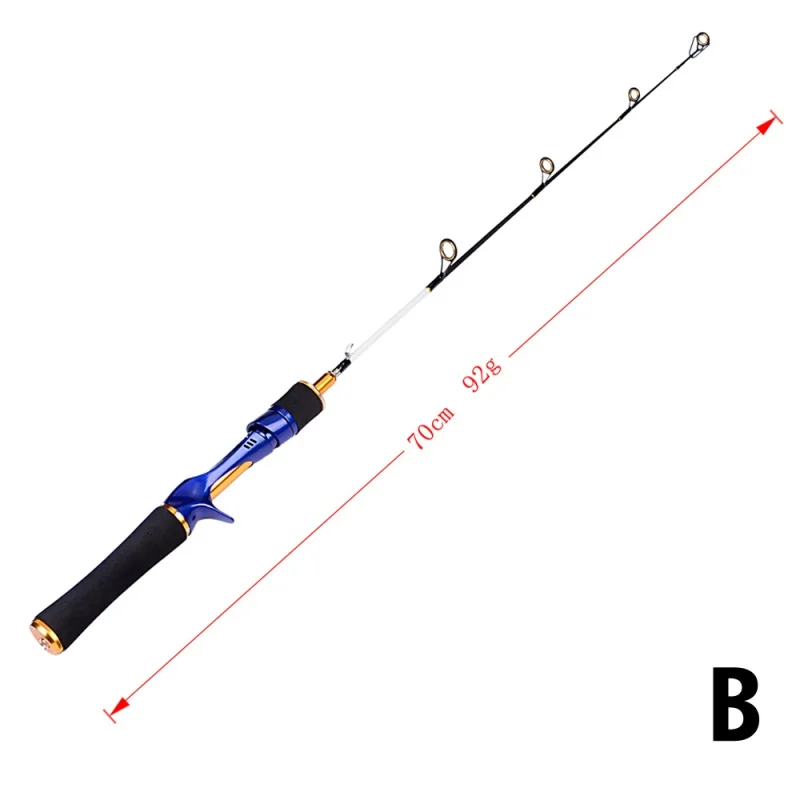 Blue Portable Winter Fishing Rods Ice Fishing Rods Lightweight Sea Fishing Spinning Rod Detachable Fishing Rod