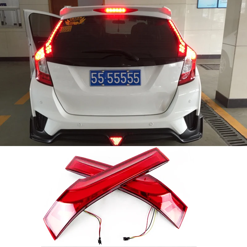 

Car Styling LED Column Tail Lamp Rear lights Back Fog Light For Honda Fit 2013-2015 Year High Quality Auto Accessories