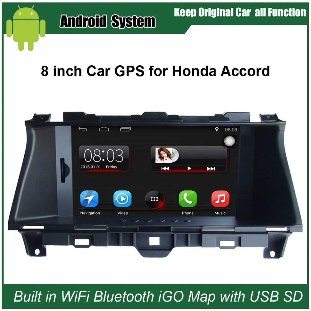 Flash Deal 8 inch Android 7.1 Capacitance Touch Screen Car Media Player for Honda Accord (2008-2012) GPS Navigation Bluetooth 0