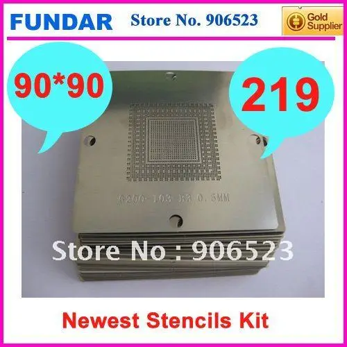 

Hot selling Newest 90X90 Stencil kit for Computer/Game Console BGA reball stencil , 219 pieces / set