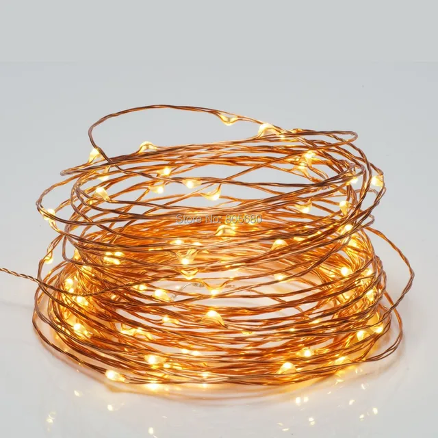 Wholesale 100sets 10M 100LED DC5V 33ft warm white rice lights copper