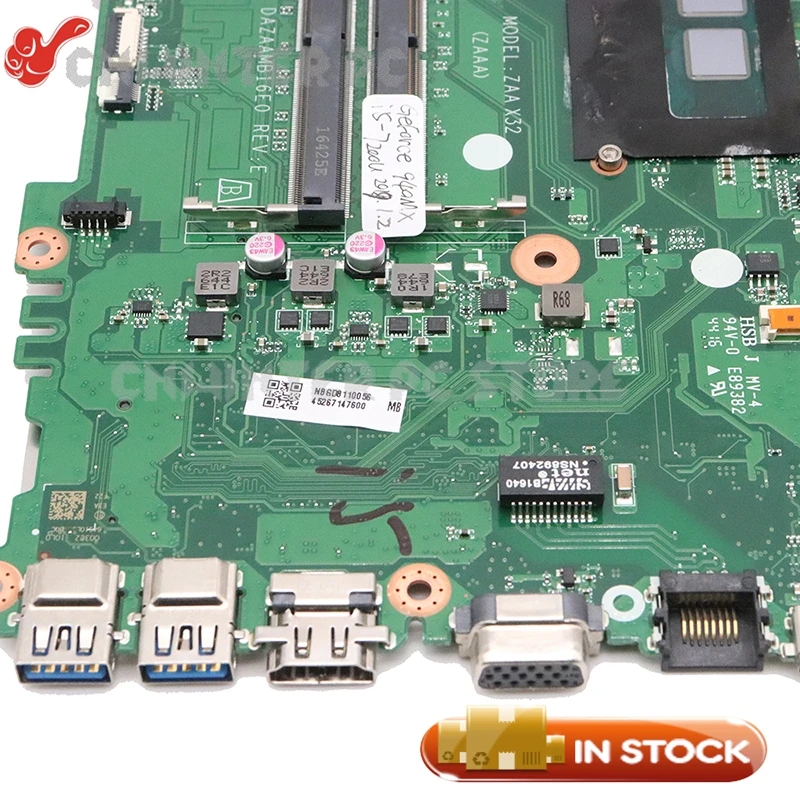 astounding  NOKOTION NBGD611005 NBGD6110056 For acer Aspire E5-575G laptop motherboard DAZAAMB16E0 940MX GPU SR