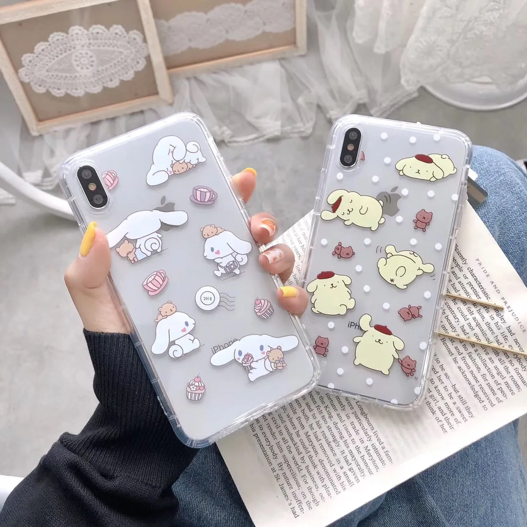 Корейский INS милый чехол для телефона Cinnamoroll My Melody для iPhone X, XS, Max, Xr, 8, 7, 6, 6s Plus, прозрачный чехол из ТПУ с рисунком японского аниме