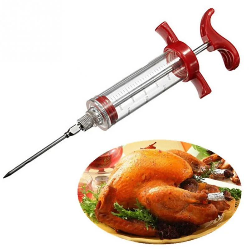 Marinade Injector Needle Flavor Syringe Cooking Meat Poultry Turkey Chicken BBQ 