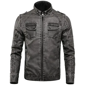 

2020 Mens PU Jackets Coat Motorcycle Biker Faux Leather Suede Jacket Men Winter Casual Thick Warm Brand Slim Male Coat XXXL 4XL