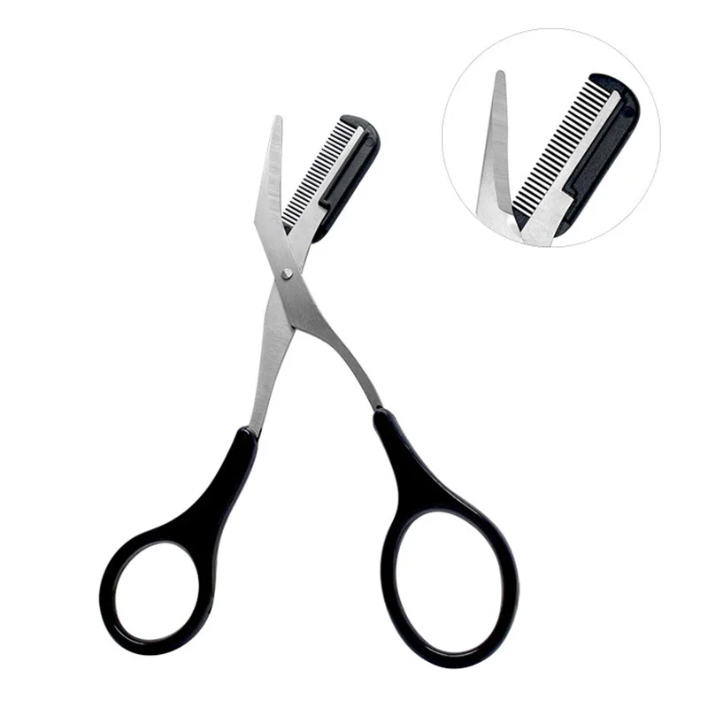 Professional Eyebrow Comb + Eyebrow Scissor Makeup Scissor Stainless