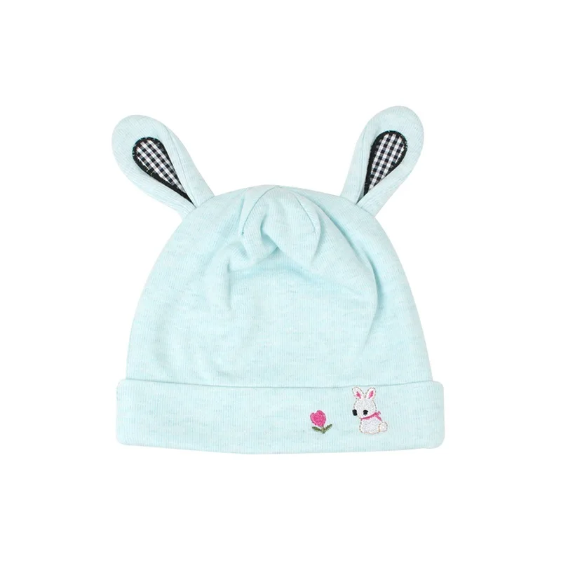 Cotton Newborn Baby Hat With Ears Cartoon Rabbit Soft Baby Beanie Boys Girls Tire Cap Solid Comfortable Newborn Beanie Hat 2018 (16)