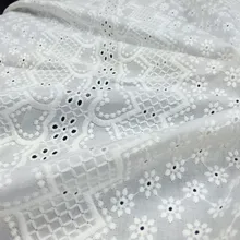 White Cotton Voile Eyelet Embroidery Lace Fabric,Blouse Skirt Table Cloth Skirts Patchwork Sewing Cloth Fabrics blouse 0855500 21