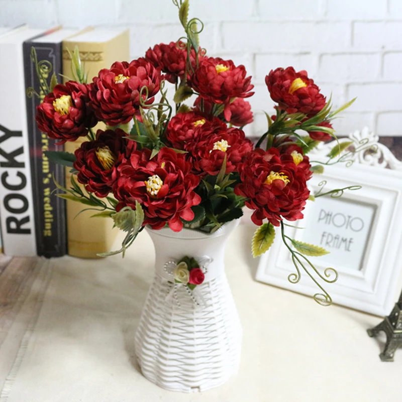 

Simulation 7 head Daisy Flower Silk Artificial Chrysanthemum Flowers DIY Bouquet Home Wedding Flores Office Party Decor