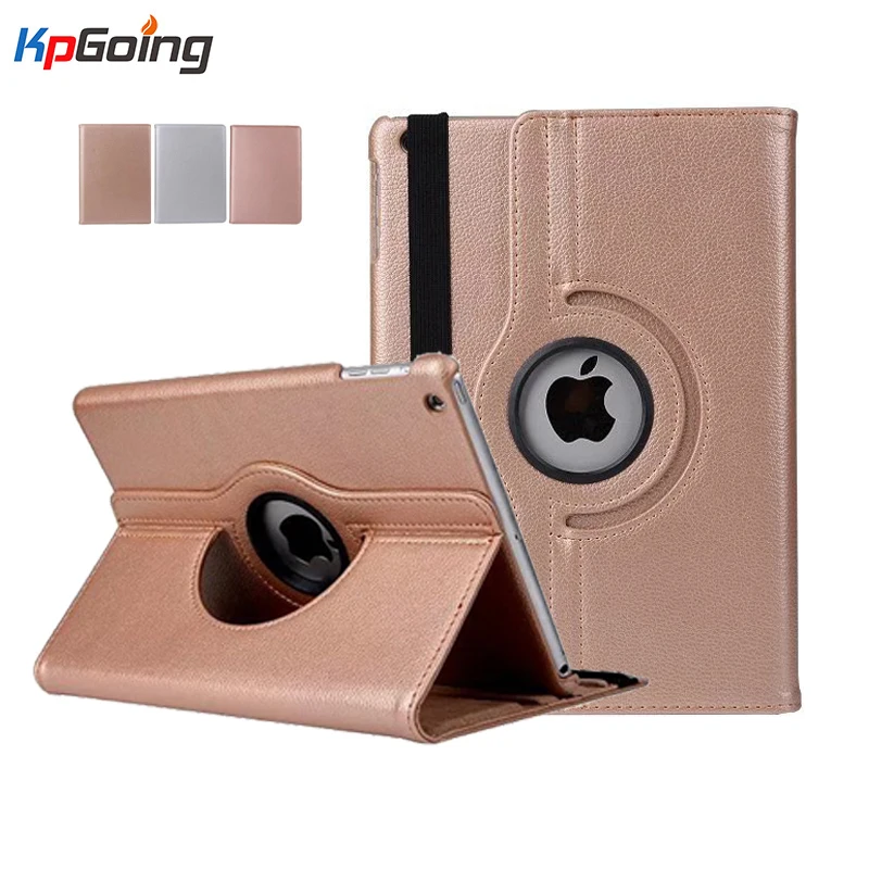 

Rotating Litchi Leather Case Cover for Apple Ipad Air 1 Ultrathin Case for Ipad Air 5 Slim Leather PU Case Rose Golden Silver