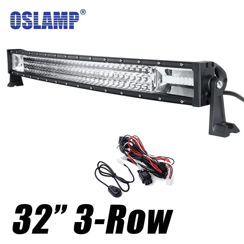 

32" 405W CREE Chips Spot Flood Combo Beam Curved LED Light Bar Offroad Truck SUV 12V 24V 4X4 4WD Trucks Tractor 4WD Camper Van