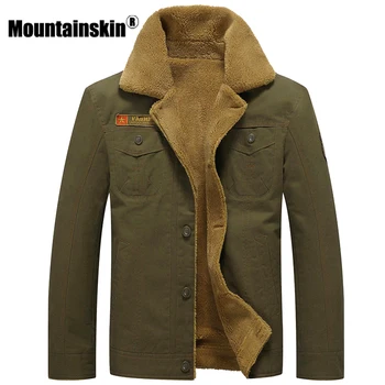 Mountainskin Winter Warm Jackets Thick Fleece Men s Coats Casual Cotton Fur Collar Mens Military Tactical