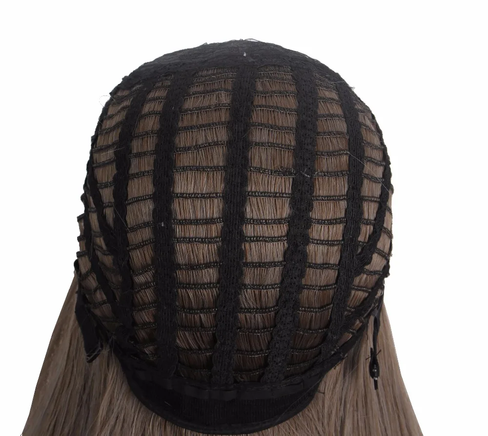Anxin длинные вьющиеся синтетические парики с челкой коричневые женские волосы термостойкие высокая температура кудрявый косплей парик для женщин