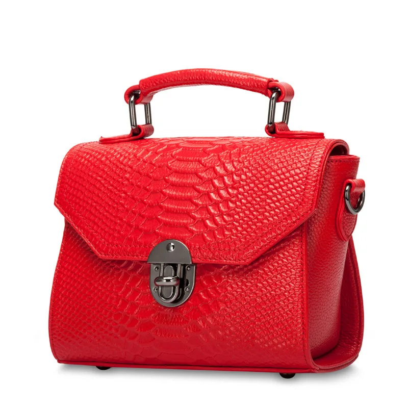 

HANSOMFY Genuine Real Leather Handbag Women Small Female Luxury Famous Brands Tote Shoulder Messenger Bag