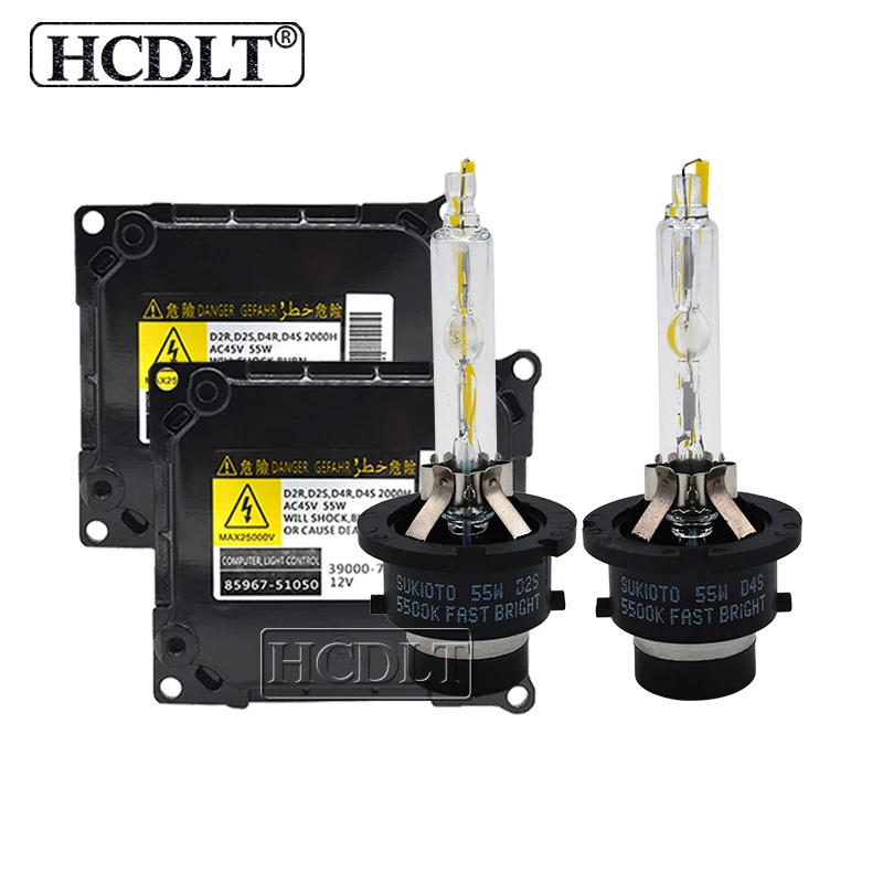 HCDLT Super Vision 5500K 55W D2S Xenon HID Kit Xenon D4S HID Headlight Bulb D2R D4R HID Ballast Car Light D2S D4S Headlamp Kit  (2)