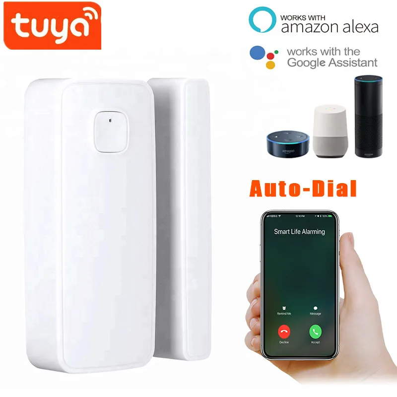 

Wifi Door Window Sensors Door magnetic window Detector Compatible with Google Assitant and Amazon