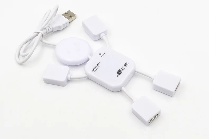 4 порта USB 2,0 высокоскоростной концентратор для ПК ноутбук Кукла человек дизайн белый