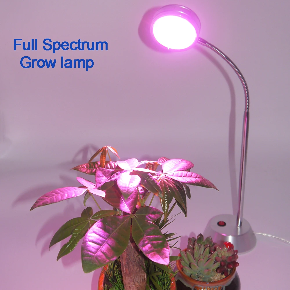 LED Plant Grow Light 7W Desk Grow Lamp with base and 360 Degree