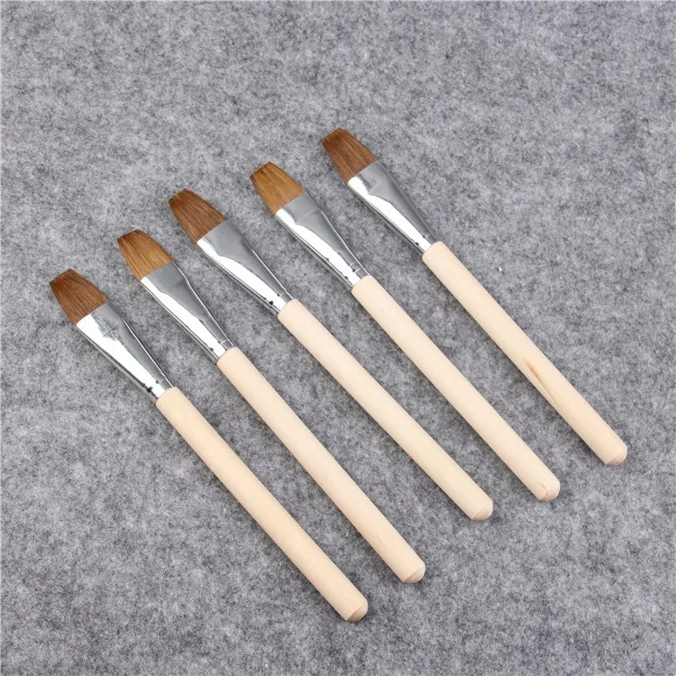 6Pcs short Handle Oil Paint Brush Artist water color brush Gouache
