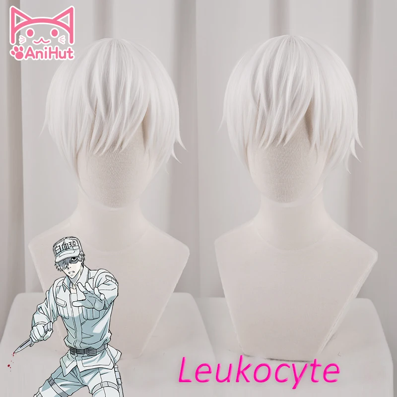 [Anihut】leukocyte аниме Cells at Work Cosplay Wig синтетический термостойкий парик для волос Hataraku