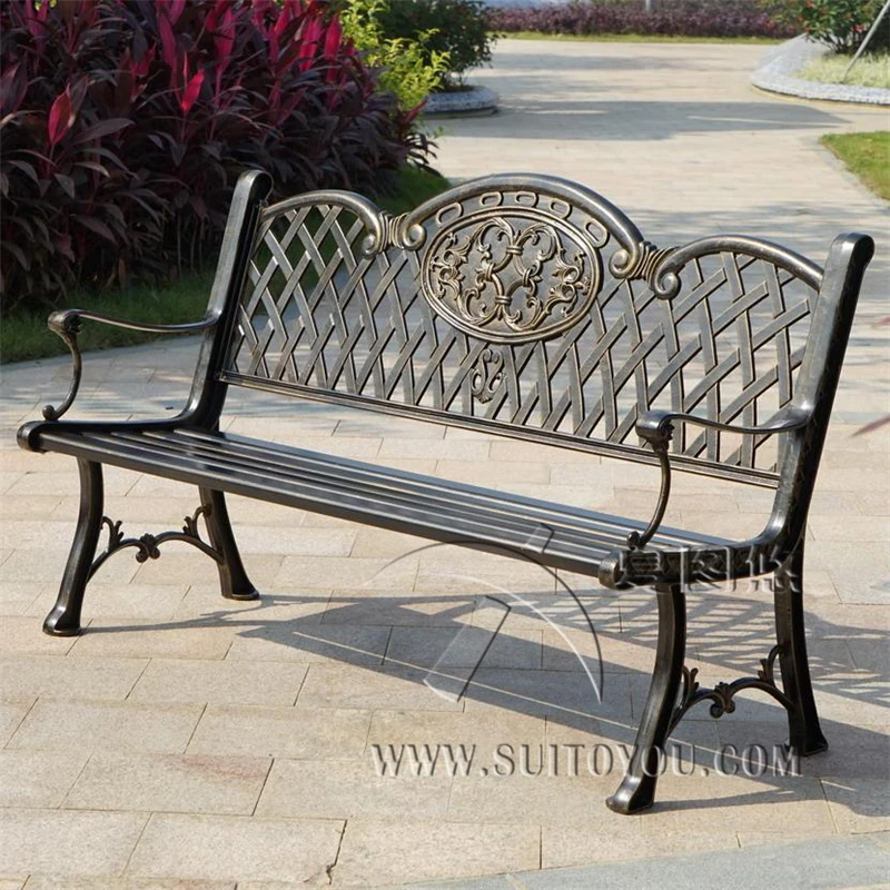 

59 inch backrest cast aluminum leisure rust proof park bench garden chair for backyard