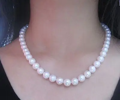 Очаровательное 18 &quot10 11 мм подлинное белое жемчужное ожерелье|pearl genuine|necklace
