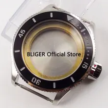 Высокое качество 43 мм Нержавеющая сталь черный Керамика рамка корпуса часов подходит для MIYOTA 8215 8205 автоматический механизм C128