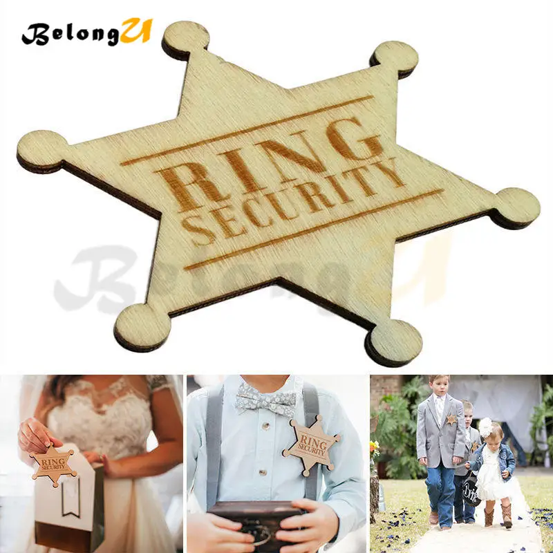Ring Security Wedding Badge Sign Rustic Wedding Decoration MUW-166-11