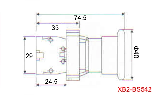 XB2-BS142 BS145 BS442 BS542 1NC/1NO1NC ключ аварийной остановки поворотный кнопочный переключатель 2 положения блокировка/Мгновенный замок/сброс