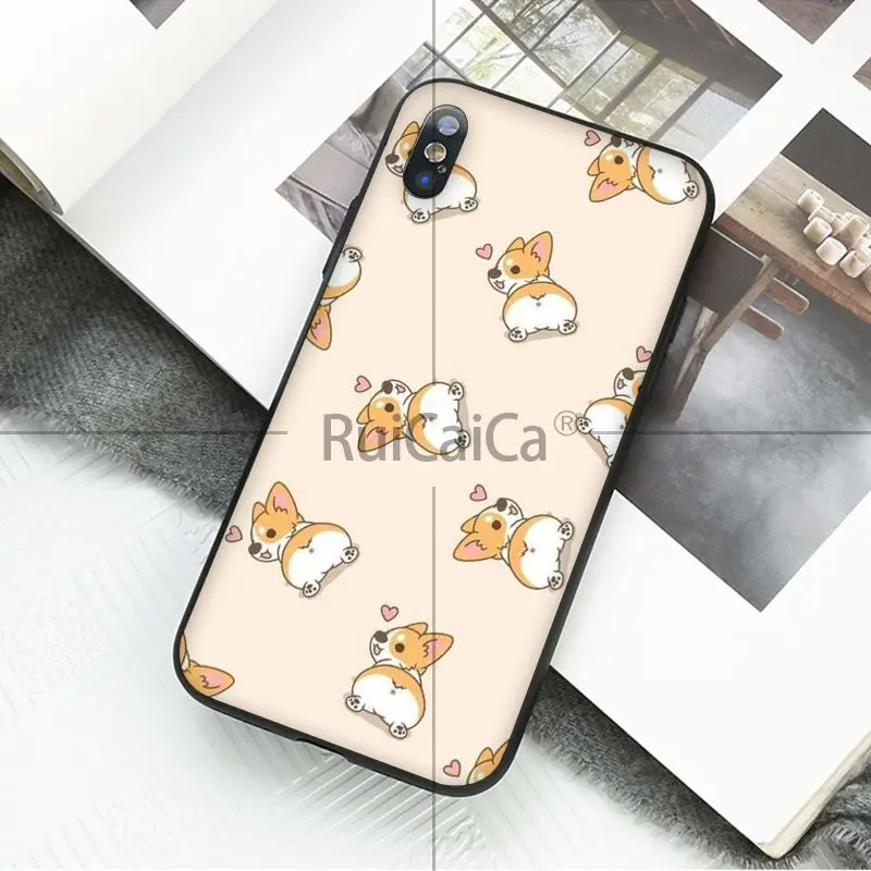 Ruicaica каваи молан мультфильм аниме собака кошка черный ТПУ чехол для телефона iPhone 8 7 6 6S Plus 5 5S SE XR X XS MAX Coque Shell - Цвет: A11