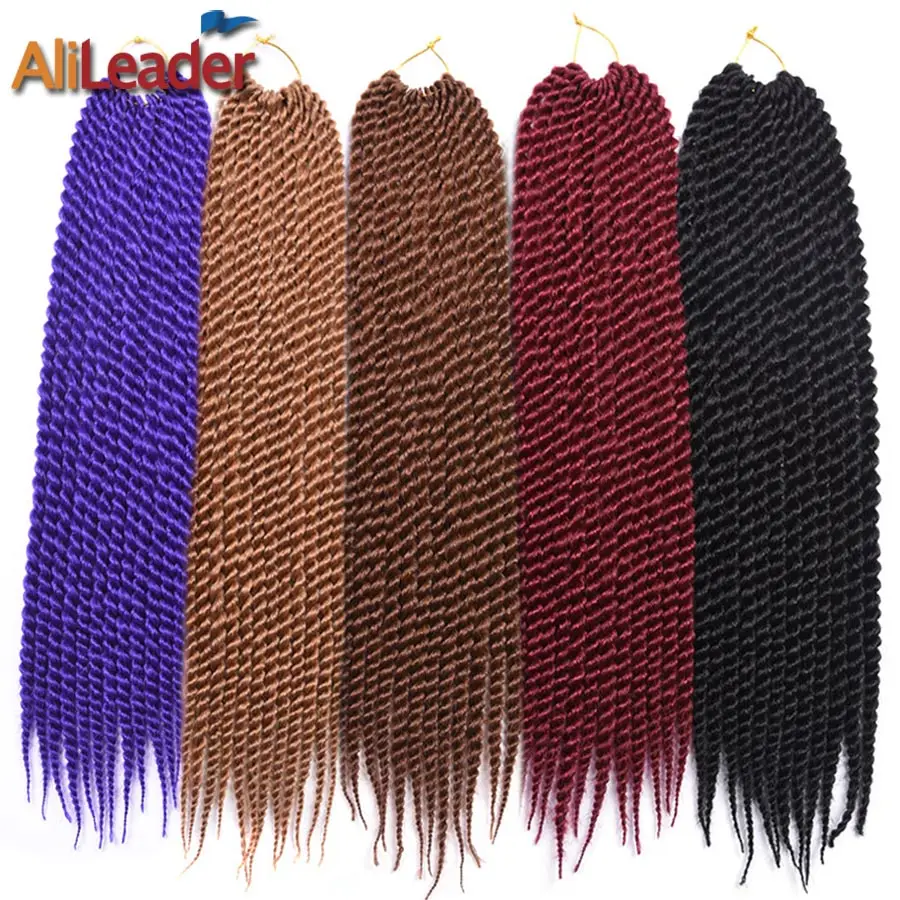 

Alileader 22" 12 Strands Senegalese Twist Hair Crochet Braids Ombre Braiding Hair High Temperature Fiber Synthetic Hair Crochet