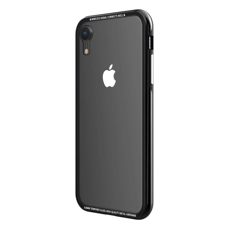 Для Apple IPhone X Max XS XR чехол R-just прозрачное закалённое стекло Прозрачная крышка бампер на Мягкий силиконовый чехол из ТПУ