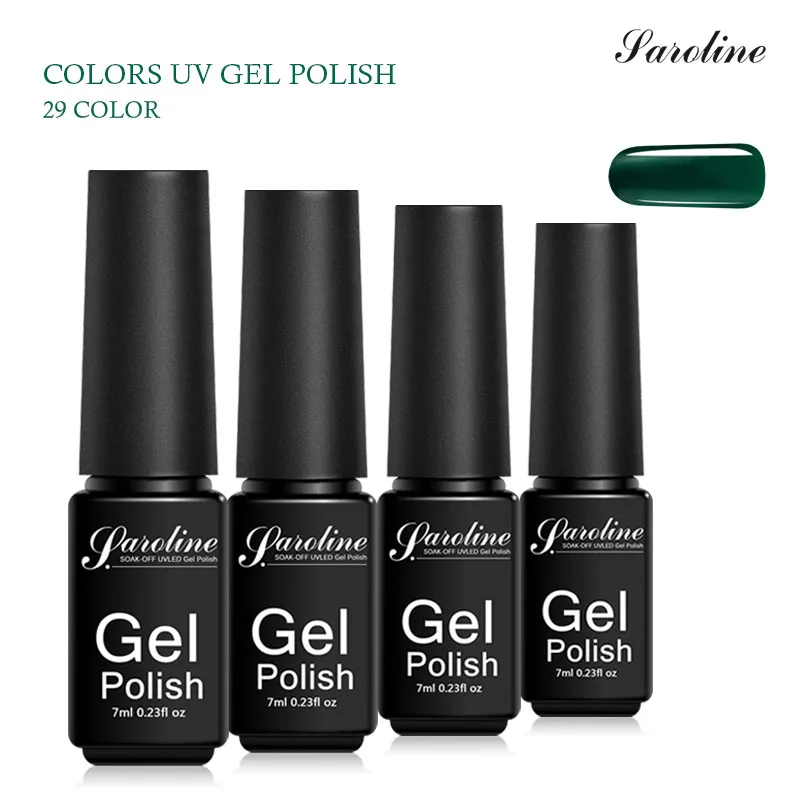 Saroline Цветной Гель-лак для ногтей Soak Off черный гель Полупостоянный Лаки цвета УФ |