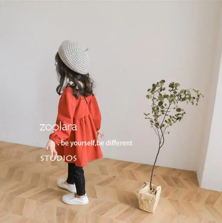 Платье для девочек модное осеннее хлопковое платье для девочек 3-8 лет, HW173