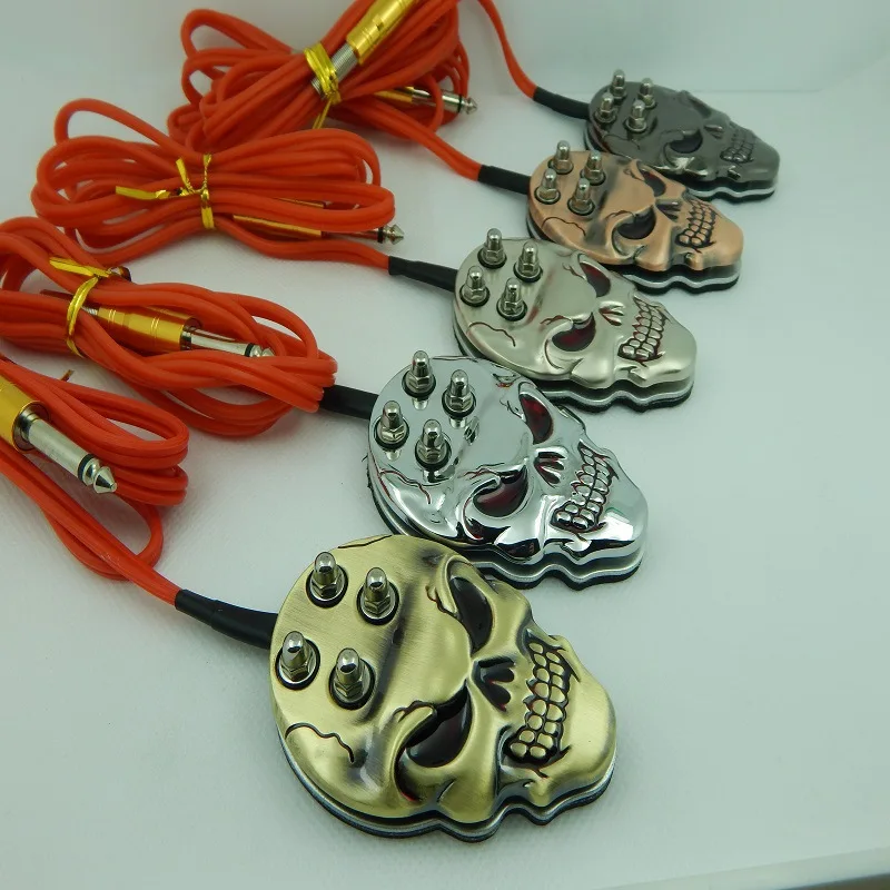 

New Skull Tattoo Machine Footswitch Foot Switch Pedal Controller For Power Machine Gun Tattoo Control Tattoo Power Supply Silica