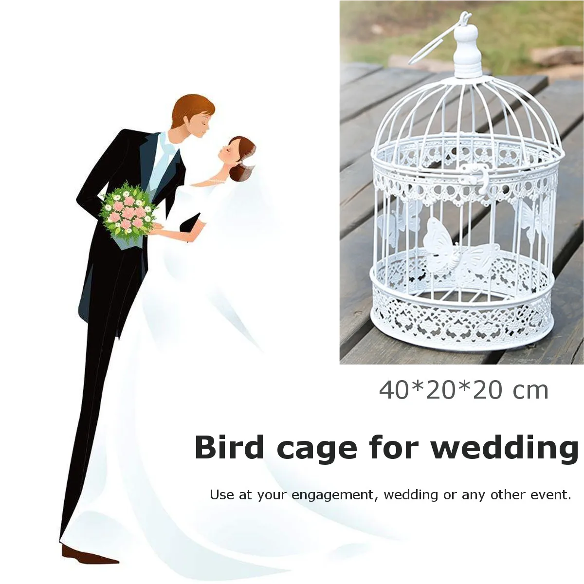 Белая свадебная птичья клетка украшение для свадьбы открытка коробка металлическая железная клетка для птиц домашние вечерние украшения свечной стол белая птичья клетка