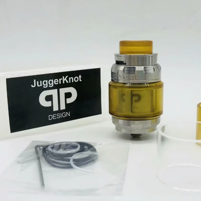 

2019 New Juggerknot RTA 316SS Replaceable Tank Atomizers Top Airflow 4ml To Coil Design Postless Deck Pull Up Top Fill Vape Tank