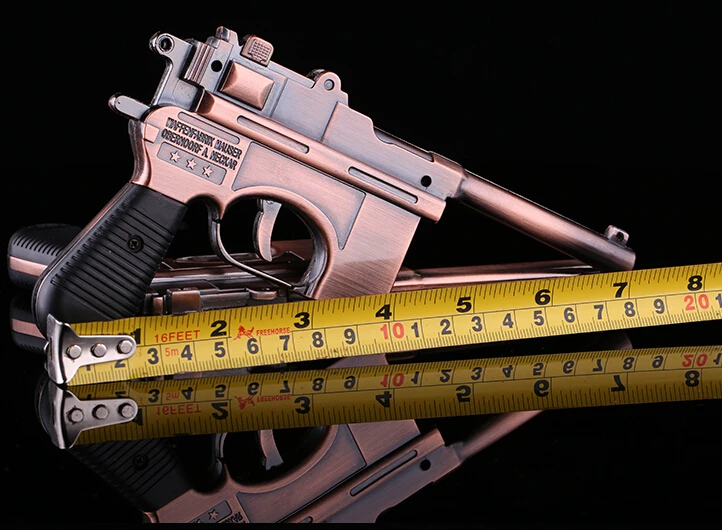 Antique brass Windproof Lighter model ppk Pistol Gun Shaped Refillable