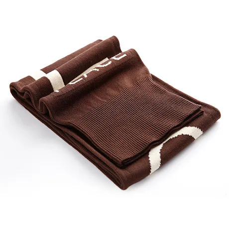 Toyouth зимний длинный шарф для женщин, модный темно-коричневый вязаный шарф с буквенным принтом, мягкие теплые акриловые аксессуары - Цвет: Dark Brown