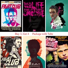 Бойцовский клуб, кинопостеры с белым покрытием, бумажные принты для украшения дома, настенные наклейки, домашний арт, бренд