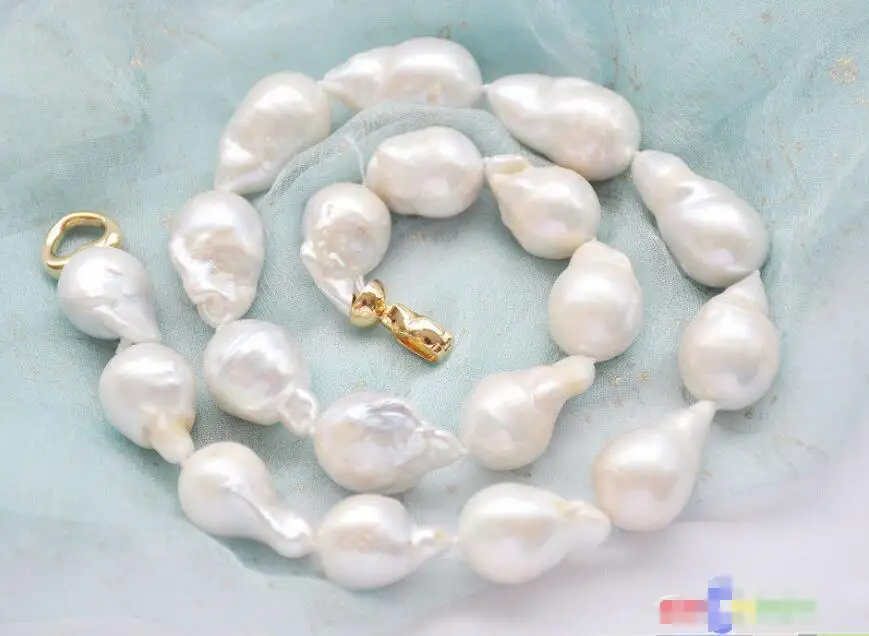 

Hot sale new Style >>>>> 17" 25mm white baroque teardrop KESHI REBORN PEARL NECKLACE