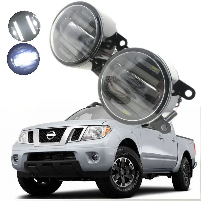 

For Nissan NAVARA D40 Frontier 2005-2015 2in1 18W LED Fog Lights White Cut-Line Lens DRL Daytime Running Lights Car-Styling