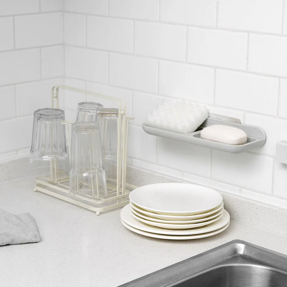 Пластиковая мыльница настенный мыло коробка экономия пространства ванная