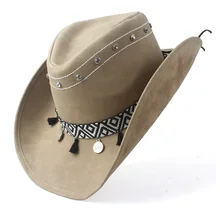 Новая зимняя шапка модная кожаная шляпа для мужчин и женщин кожаная лента большая шляпа с полями Fedora