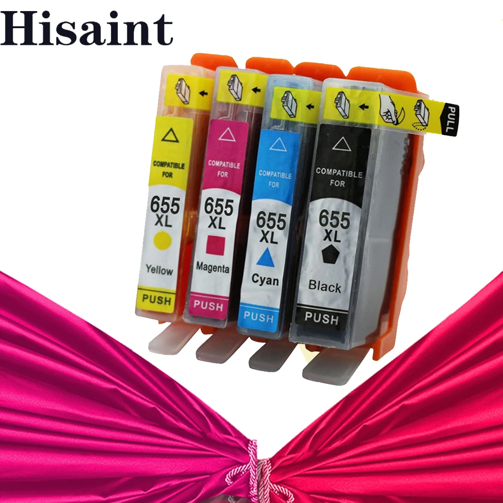 

Hisaint for HP Printer Ink for HP 655 Ink Cartridge for HP deskjet 3525 4615 4625 for HP655 CZ109AE CZ110AE CZ111AE CA112AE