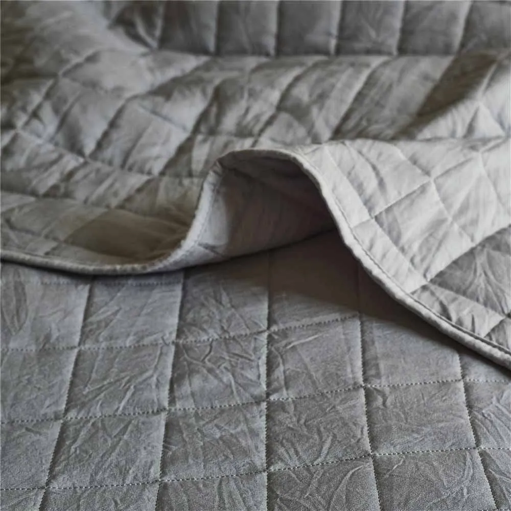 Luxury Bedspread Quilted Bed Spread Lattice Bed Cover Double Lightweight Coverlet Set Gray Summer Quilt Blanket US Queen King