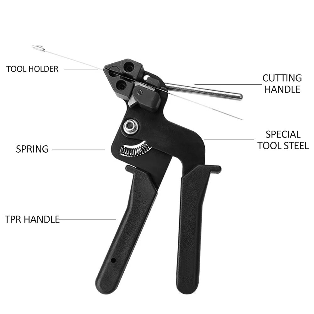 Stainless Steel Cable Tie Strapping Machine Scissors Combination Pliers Bundling Fasten Tools