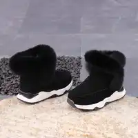 2017 Winter New Warm Baby Children Boots Kids Snow Boots Leather Boys And Girls Anti Skid Rabbit Hair Cotton Boots KS319